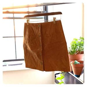 Suede mini skirt